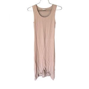 Nataya Sleeveless Scoopneck Split Hem embroidered midi dress S vintage